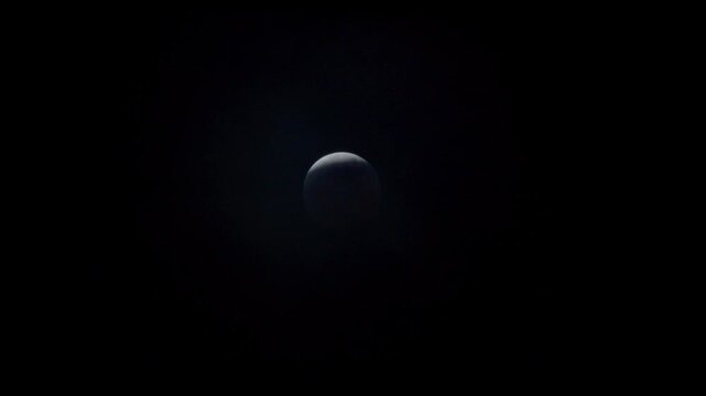 Red Lunar Eclipse with Moon covered partially by Clouds