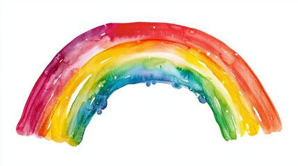 Vibrant Watercolor Rainbow Artistic Design Element Colorful Arc Bright Spectrum Happy Joyful Illustration Rainbow Colors Background Image Painting sky