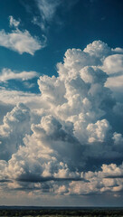 Fluffy white clouds in an impressionist painting style
