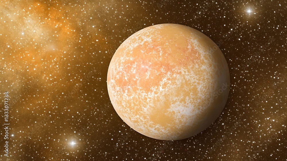 Poster an artistic representation of a planet floating in space
