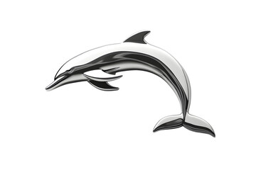 Fototapeta premium Elegant Silver Dolphin in MidJump Perfect for Marine Life Wildlife and Ocean Themes