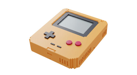 A classic 80s classic arcade machine with a pixelated game screen, standing against a transparent backdrop.