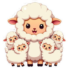 Fototapeta premium Furry Friends Forever: Adorable Animal Set, Fluffy Companions: Adorable Pet Collection Whiskers & Paws: Cute Pets Illustration Playful Pals: Happy and Lovable Pets