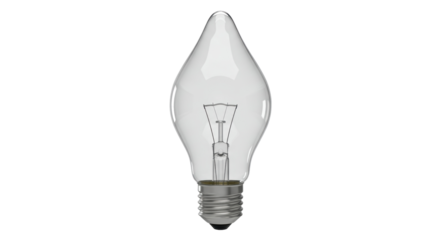 Isolated Clear Glass Filament Light Bulb