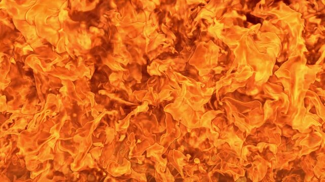 Turbulent flames  burn across full screen in a seamless loop.