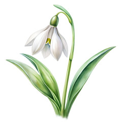 Obraz premium snowdrops isolated on transparent background.