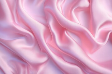 Obraz premium Soft pink satin fabric with gentle waves. Artificial Intelligence