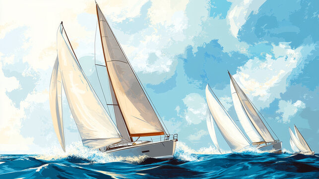 Sailboat Racing Reference Drawing