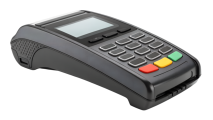 Modern Wireless Payment Terminal Device Secure Transaction Technology pos card debit black credit   