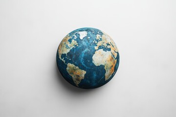 Fototapeta premium A decorative spherical model of the earth on white background