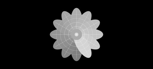 Silver/Grey/White Mandala Abstract Pattern on Plain Background