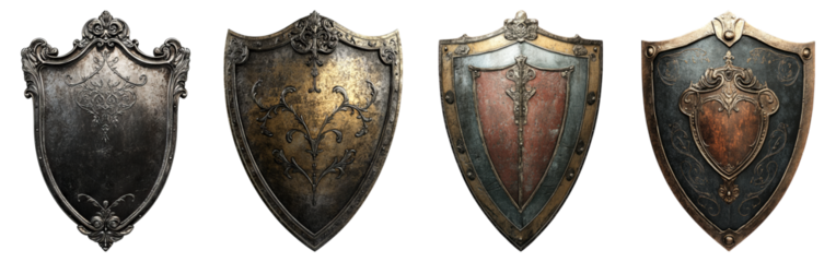 Vintage Shields Collection with Decorative and Ornate Designs