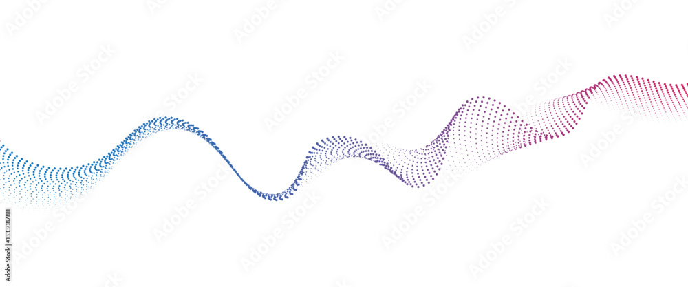 Fototapete flowing dot wave halftone gradient pattern on transparent background