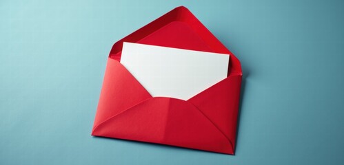 A vibrant red envelope with a blank white insert, perfect for invitations, letters, and announcements in any business or personal context.