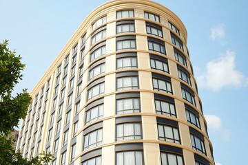 Modern City Building for Sunny Day Exterior.