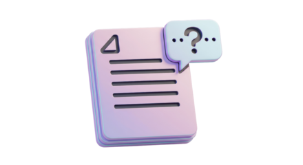Isolated questions Document with 3d vector speech bubble vector graphic design style illustration