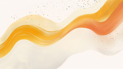 Modern abstract waves in yellow and orange over a clean white space-3