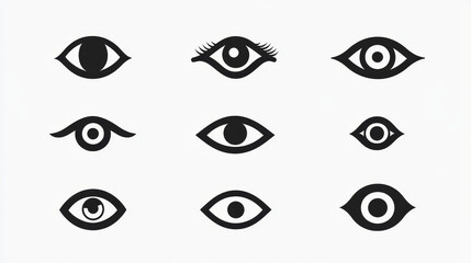 These minimalist black closed eye icons can be used in digital designs artwork or branding projects to convey relaxation sleep or introspection.