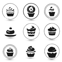 Set collection icon brand identity business catering bakery design idea