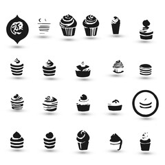Set collection icon brand identity business catering bakery design idea