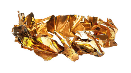 Gold dripping with melted-like effects on a white background isolated