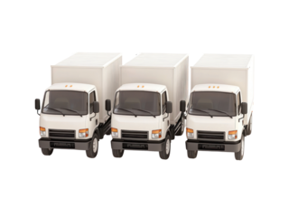 Delivery trucks in action transport industry showcase urban setting photography dynamic viewpoint