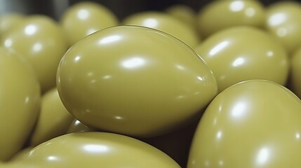 Olive Green Eggs Close-up Pile.