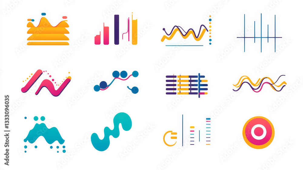 Poster sound waves. audio music rhythm wave pulse, voice signal level bar, song waveform graphic icons. vec
