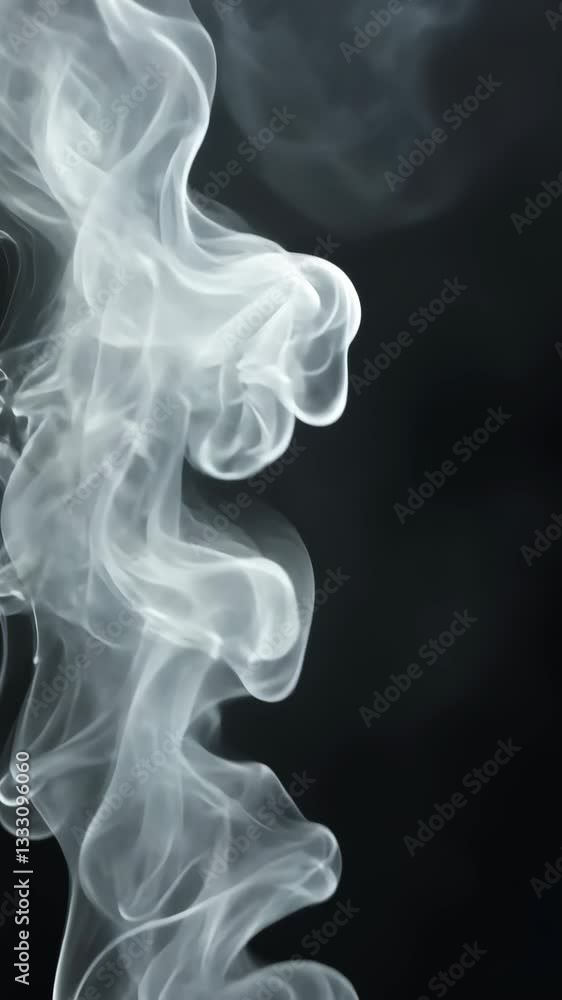Poster elegant swirling smoke patterns against a dark background create a mystifying atmosphere in this art