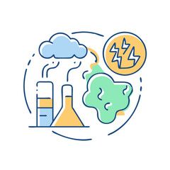 Air pollution icon, symbol of environmental impact and ecological threats