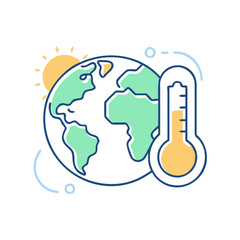Global warming icon, symbolizing climate change, greenhouse effect, and environmental issues, global warming concept