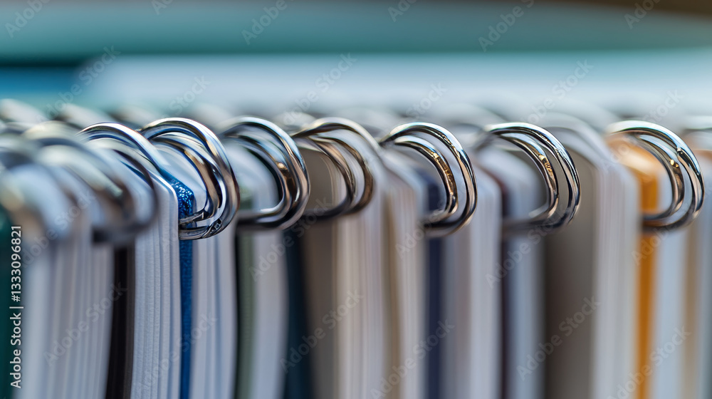 Poster notebook spirals. rings binding notebooks pages, spiral fastening sheets and sketchbook bindings rin