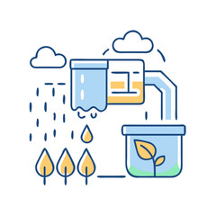 Rainwater harvesting icon, symbolizing sustainable water resource use and environmental