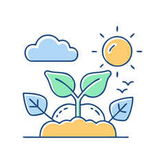 Seedling icon, symbolizing growth, nature, and ecological revival