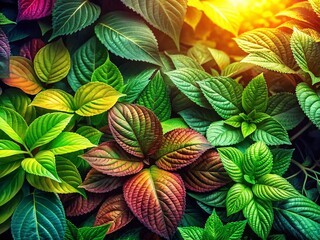 Fototapeta premium Vibrant Green Leaf Background: Abstract Nature Texture Art