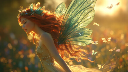 Beautiful Fairy With Red Hair