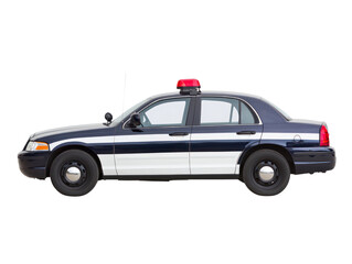 Police car action scene urban environment vehicle photography daytime view law enforcement concept