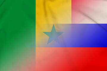 Senegal and Russia political flag transborder negotiation RUS SEN © dmitriy