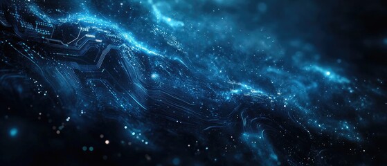 Abstract Tech Blue Circuitry