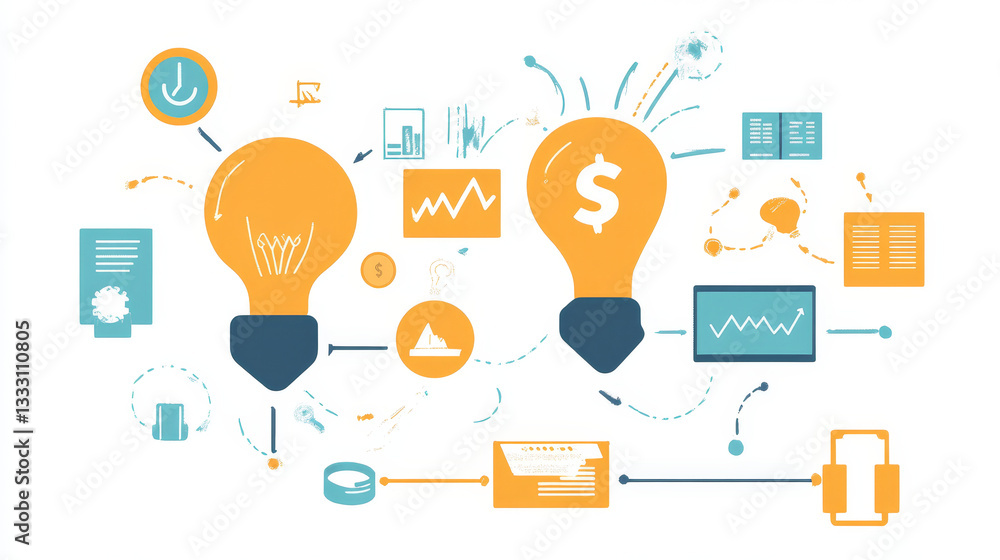 Poster process columns infographic. business steps chart, workflow layout diagram and way from idea to inco