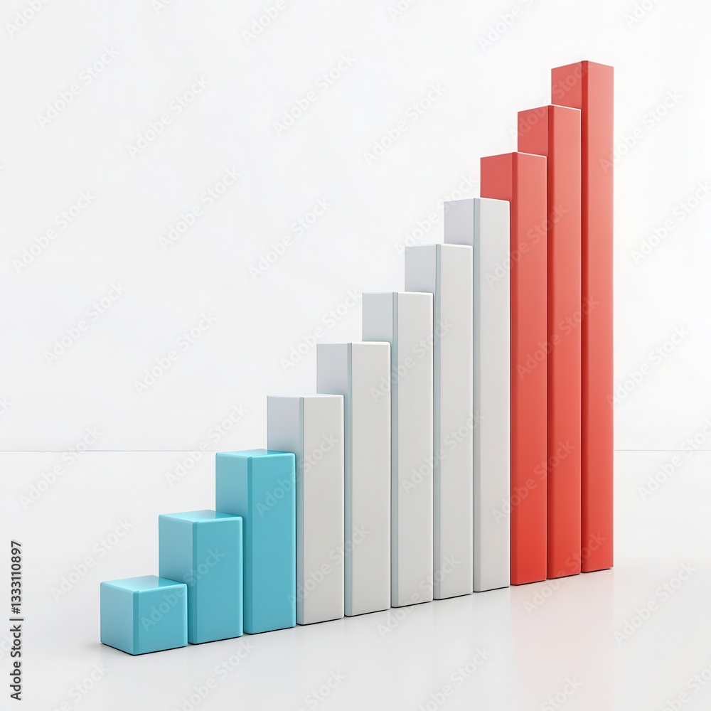 Poster rendered bar chart data visualization showing growth trends across multiple categories in low resolu