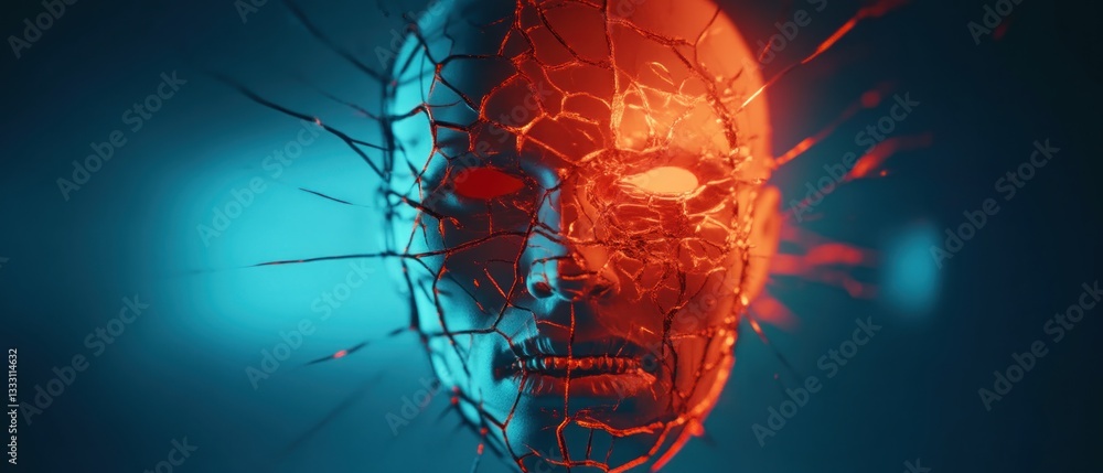 Poster dynamic ai evolution futuristic realm digital artwork abstract environment close-up view concept of 