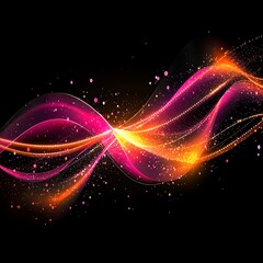 Obraz premium Glowing Waves for Abstract Energy, Dark Background.