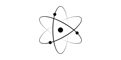 Atom icon chemistry. Atomic structure.