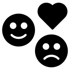 emotion with love solid icon	