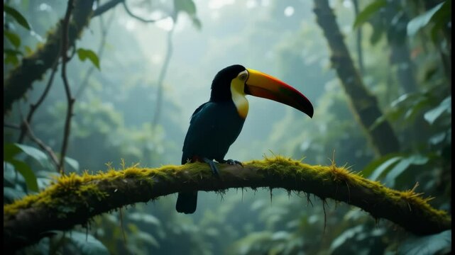 toucan on a branch in the jungle