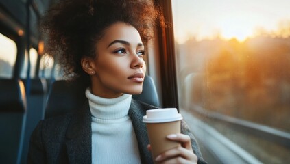 Contemplative Journey: A Woman's Serene Commute