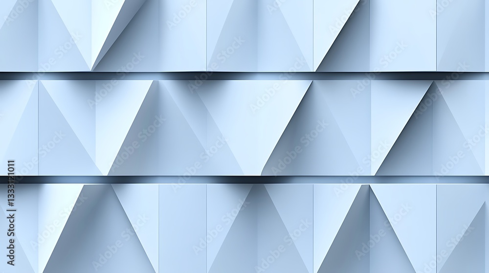 Poster geometric pattern composed of interlocking triangle shapes and shadows