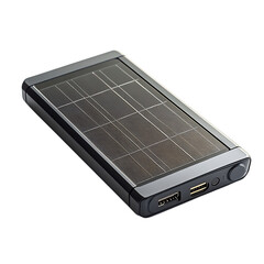 Portable Solar Power Bank with Advanced Solar Cell Isolated on Transparent Background