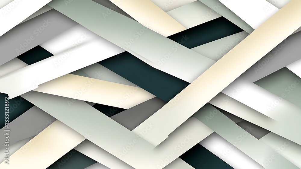Poster a modern abstract design featuring intersecting layers of different colors
